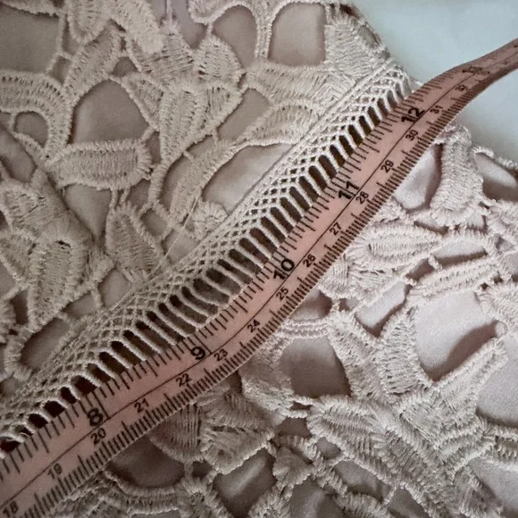 Chi Chi London Blush Pink Crochet Lace Midi Dress size 2 - Picture 7 of 9